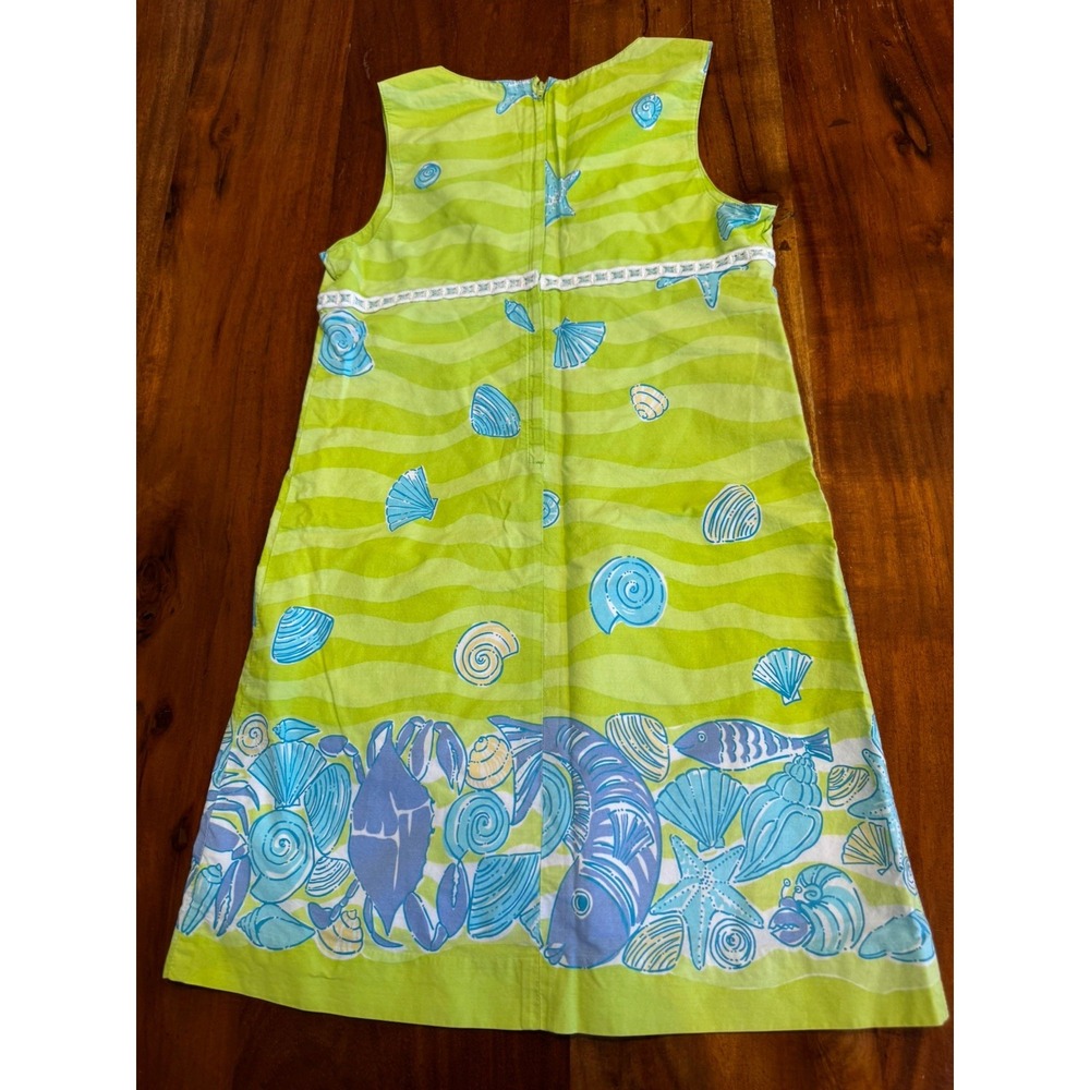 Vintage Lilly Pulitzer Dress Low Tide Shift Clam Fish‎ Beach Ocean Girls 10 - Picture 5 of 5